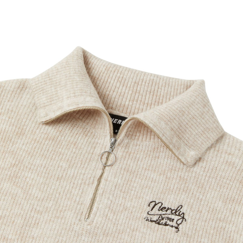 
                  
                    NERDY Lovely Letter Wool Blended Half Zip-Up Sweater Ivory
                  
                