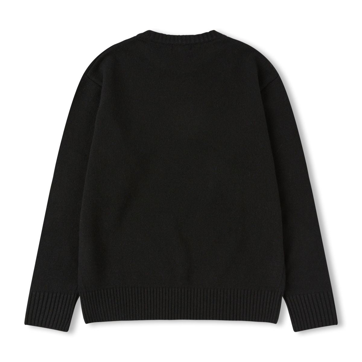 NERDY Bumpy N Lambswool Blended Crewneck Sweater Black