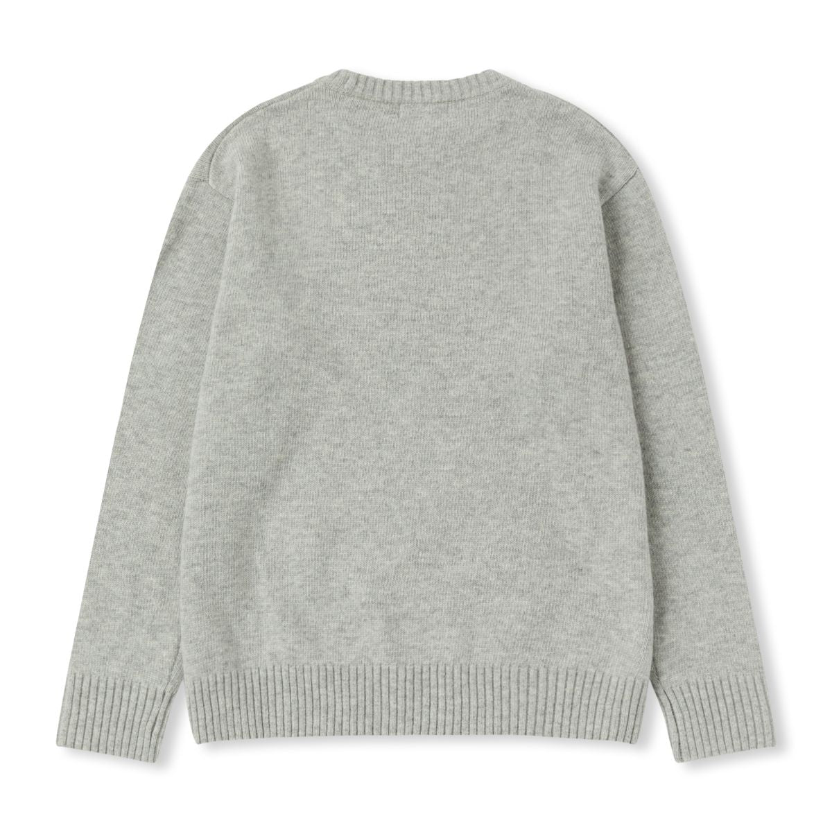 NERDY Bumpy N Lambswool Blended Crewneck Sweater Melange Grey