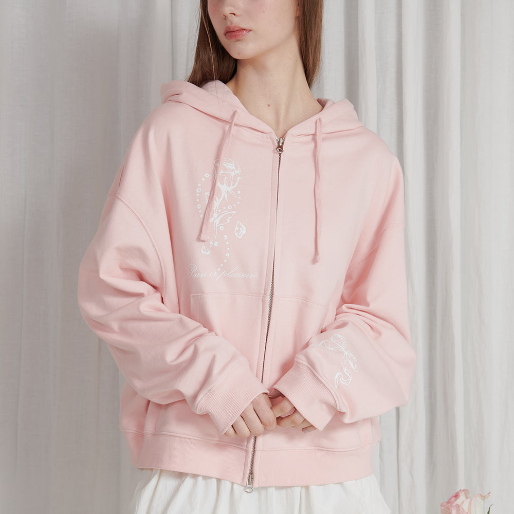 
                  
                    PAIN OR PLEASURE ROSE 2WAY HOOD ZIP UP PINK
                  
                