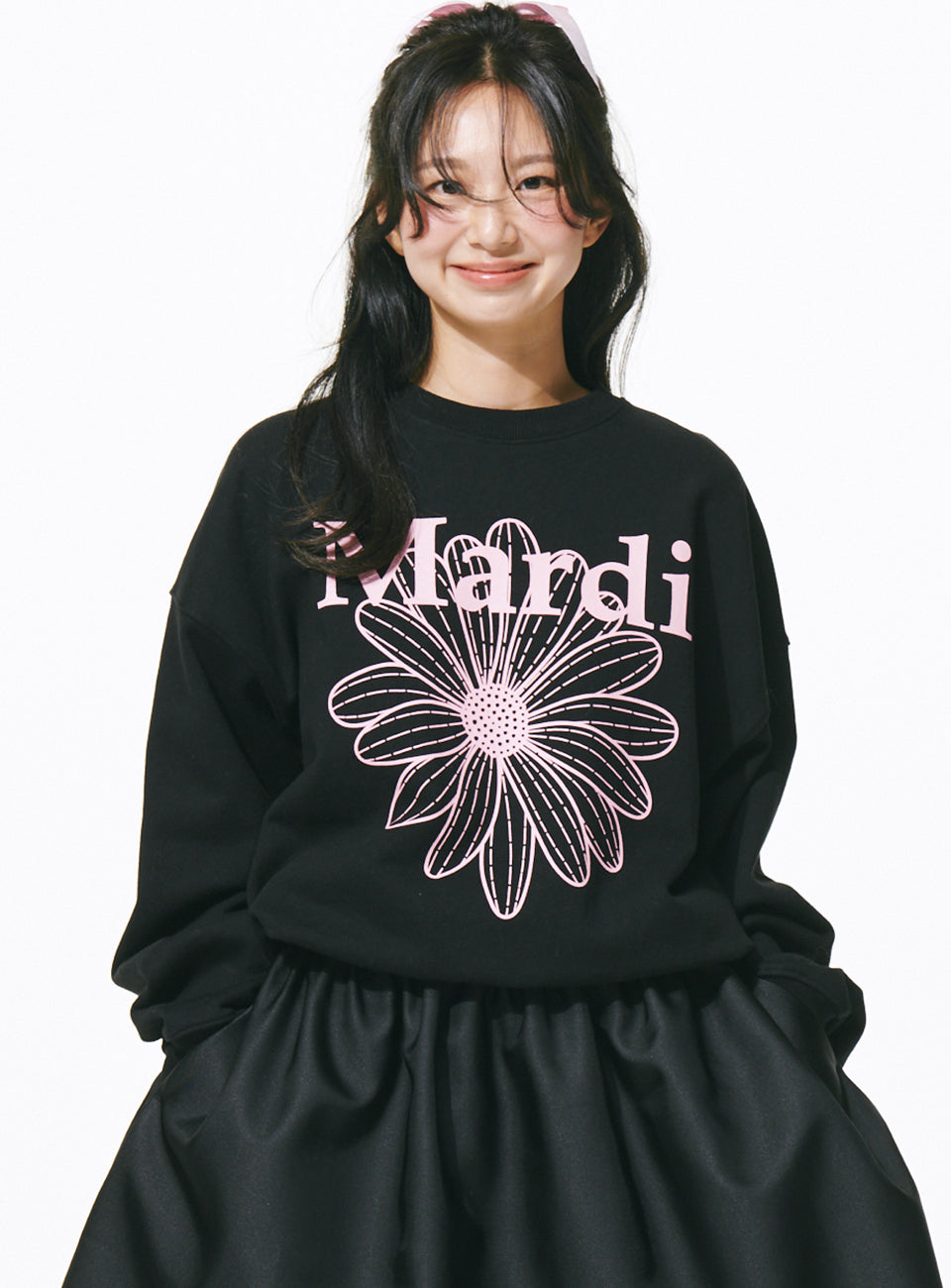 MARDI SWEATSHIRT FLOWERMARDI_BLACK PINK