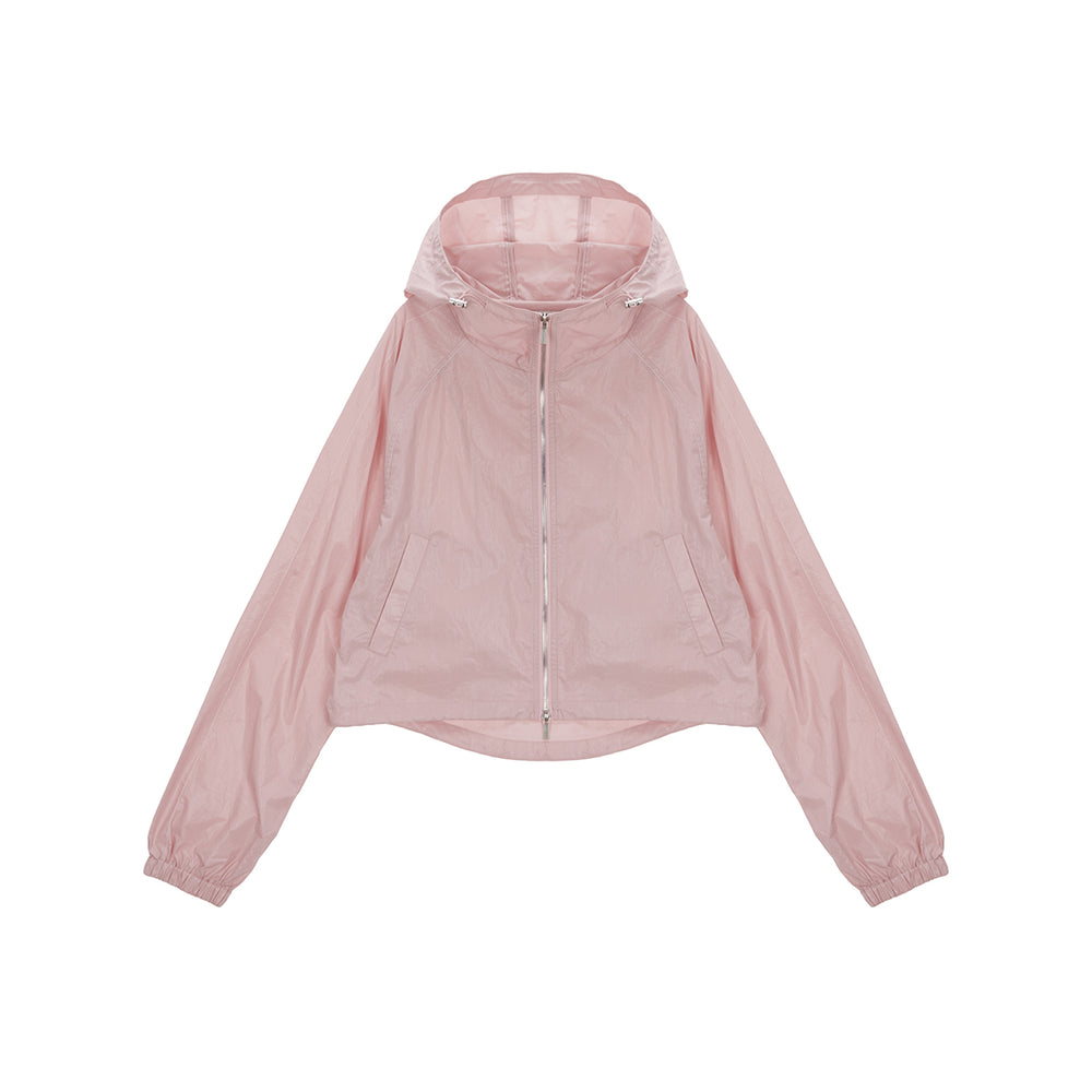 
                  
                    MATIN KIM CROP HOODY COATING JUMPER IN PINK
                  
                