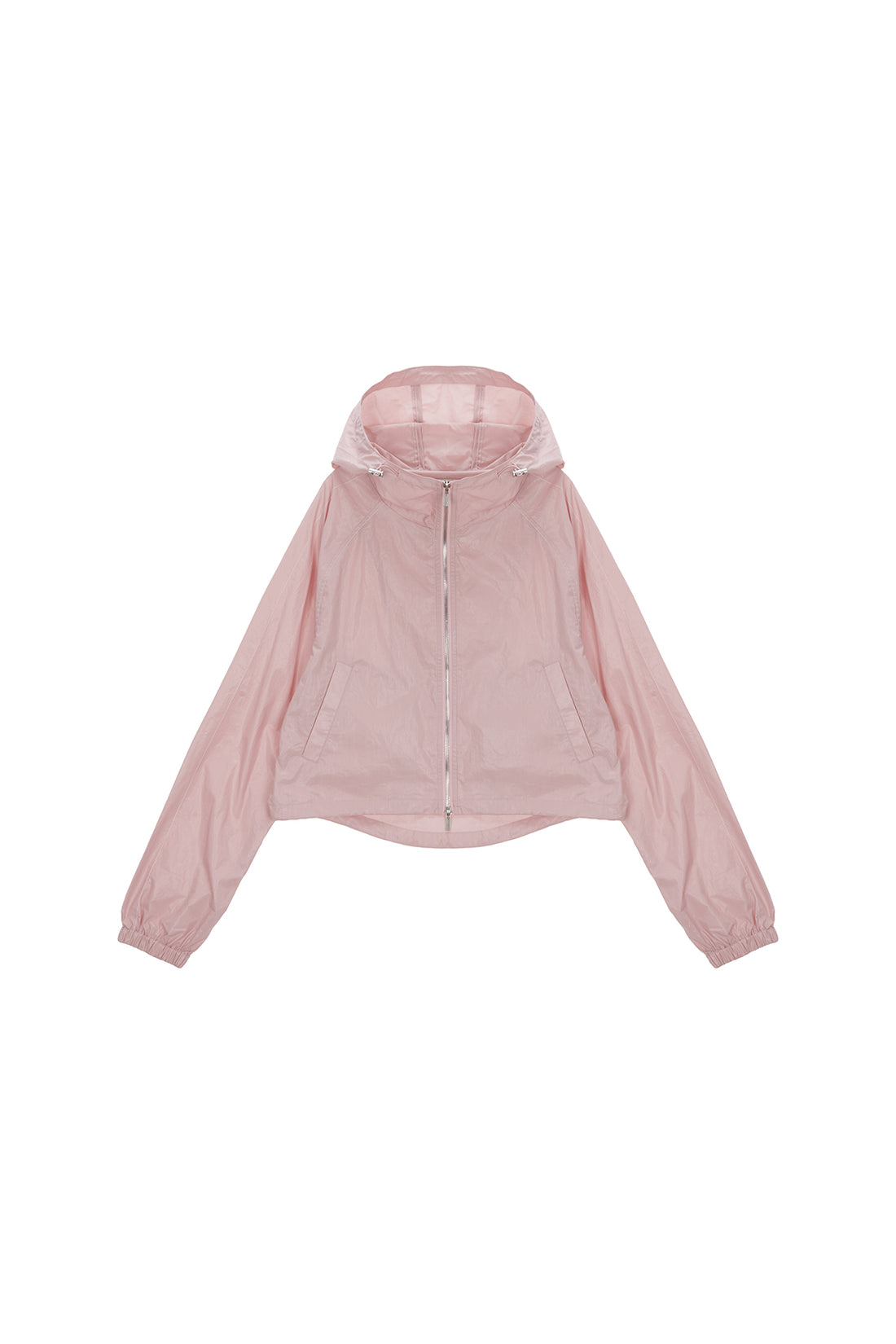 MATIN KIM CROP HOODY COATING JUMPER IN PINK