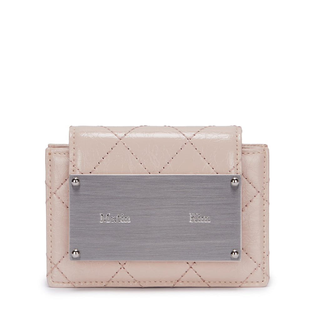 MATIN KIM QUILTING ACCORDION WALLET IN BEIGE