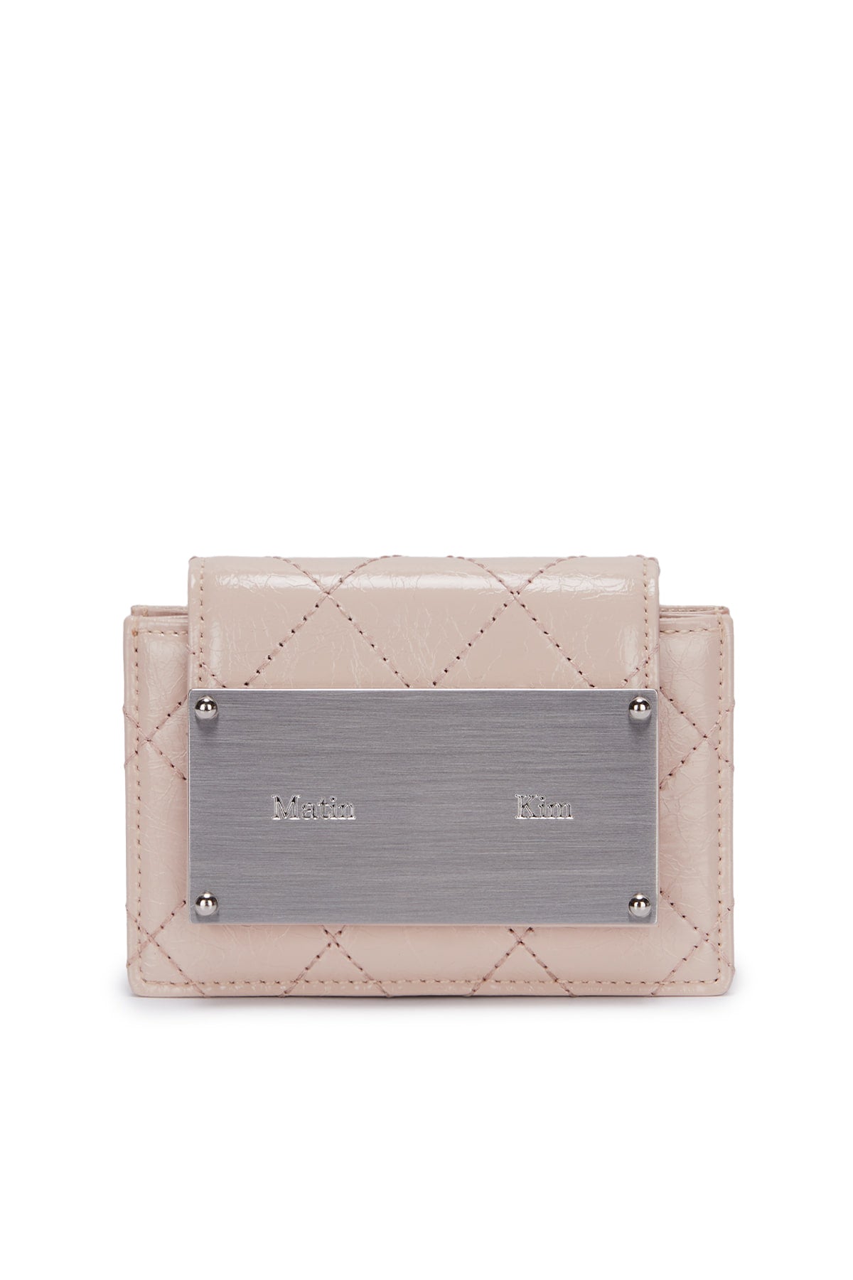 MATIN KIM QUILTING ACCORDION WALLET IN BEIGE