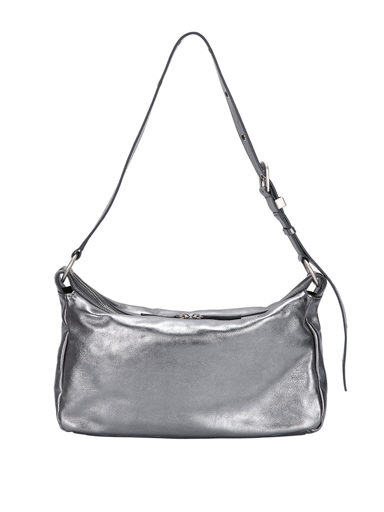 
                  
                    MARGESHERWOOD OUTPOCKET HOBO_metallic grey foiled plain
                  
                