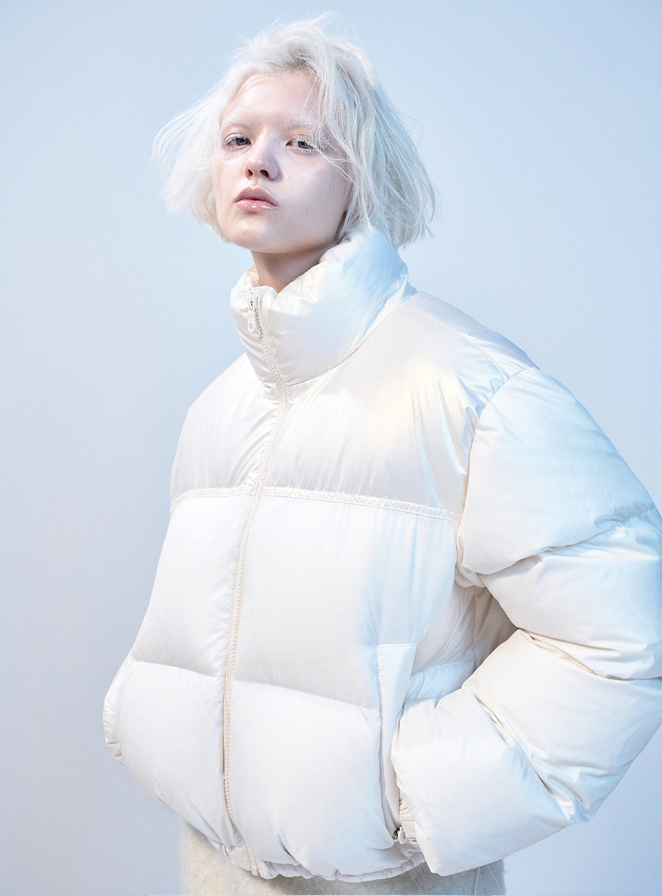 MARDI CROPPED DOWN JACKET COLOR BLOCK_WHITE