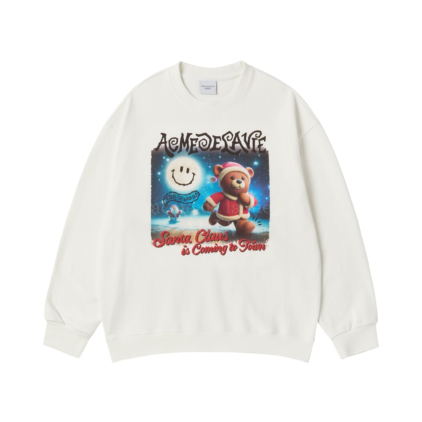 ADLV RUNNING SANTA BEAR SWEATSHIRT CREAM