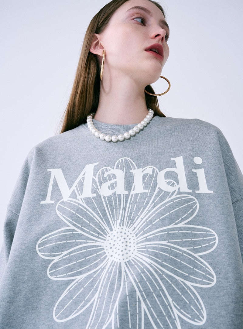 MARDI SWEATSHIRT FLOWERMARDI_GREY IVORY