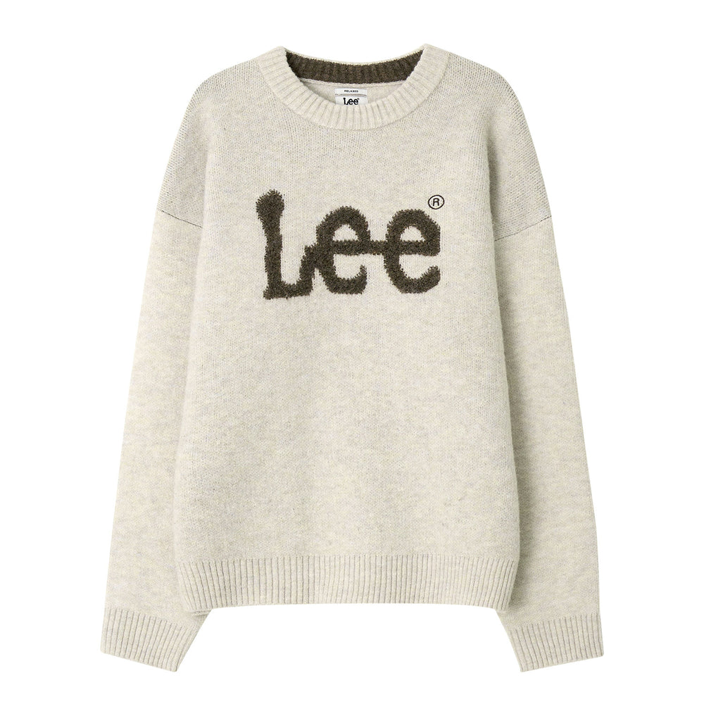 LEE Big Twitch Logo Knit Beige