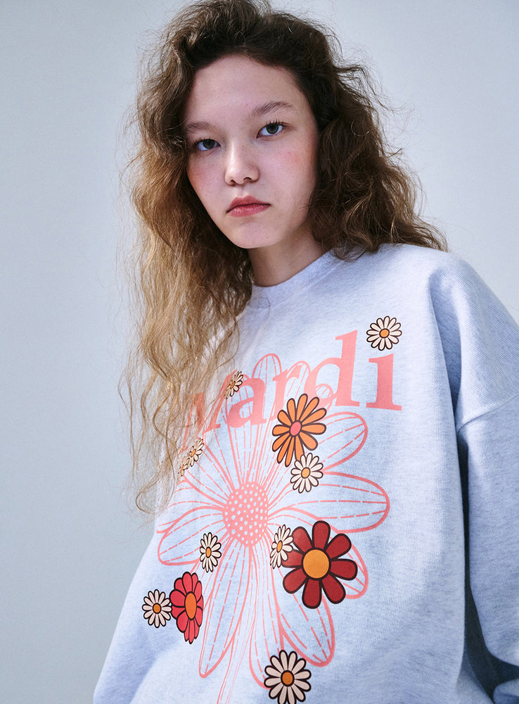 MARDI SWEATSHIRT FLOWERMARDI BLOSSOM_HEATHER CORAL