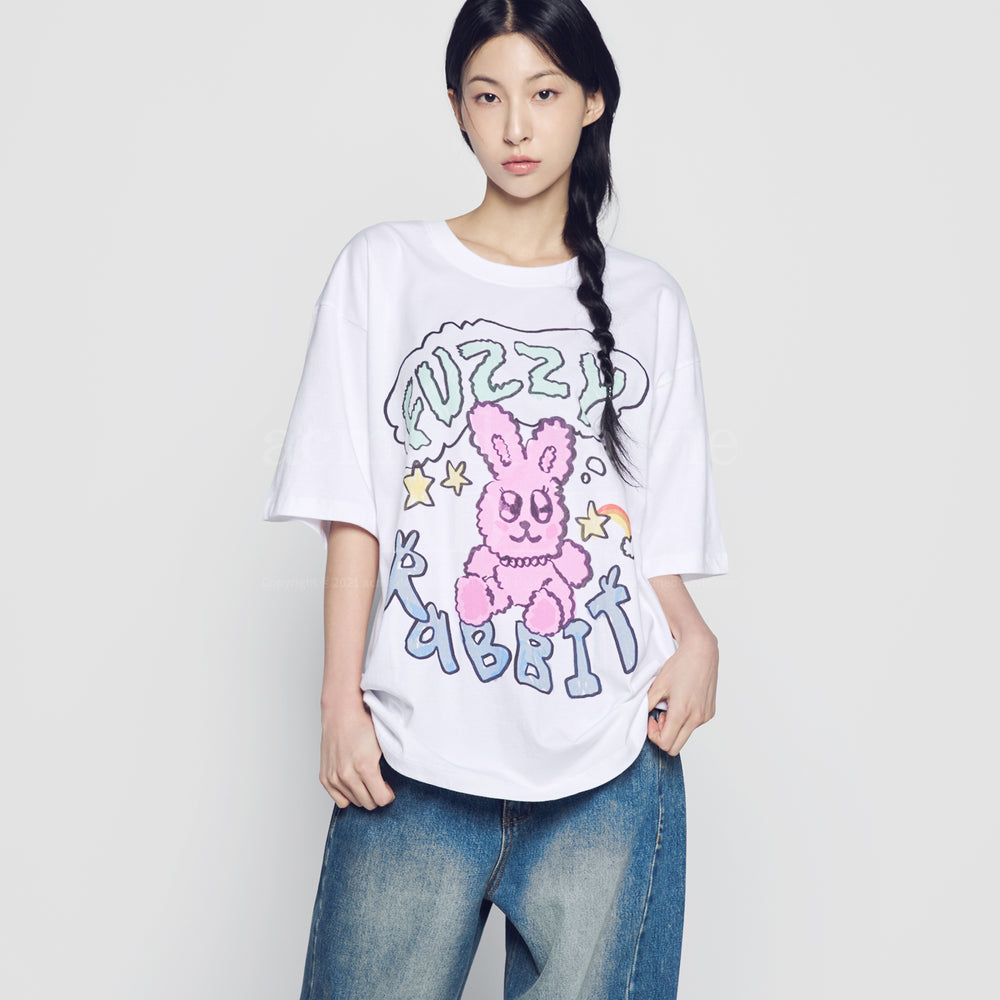 ADLV POPSTAR RABBIT SHORT SLEEVE T-SHIRT WHITE