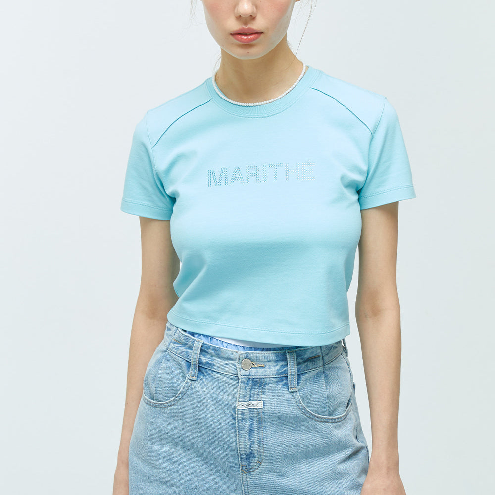 MARITHÉ W HOTFIX LOGO CROP TEE