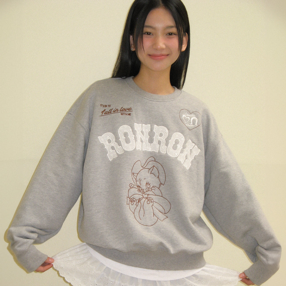 
                  
                    RONRON WESTERN CAT LACE PATCH SWEATSHIRT GREY
                  
                