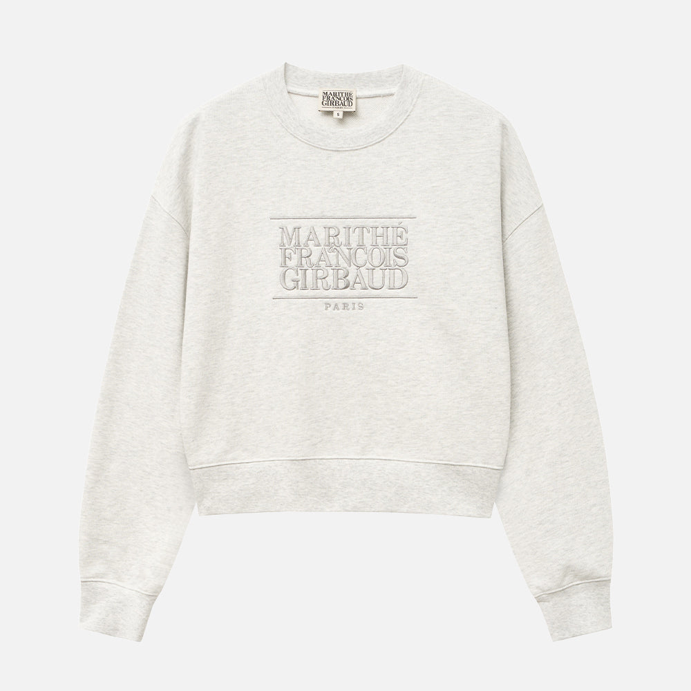 MARITHÉ W CLASSIC LOGO CROP SWEATSHIRT LIGHT HEATHER GREY