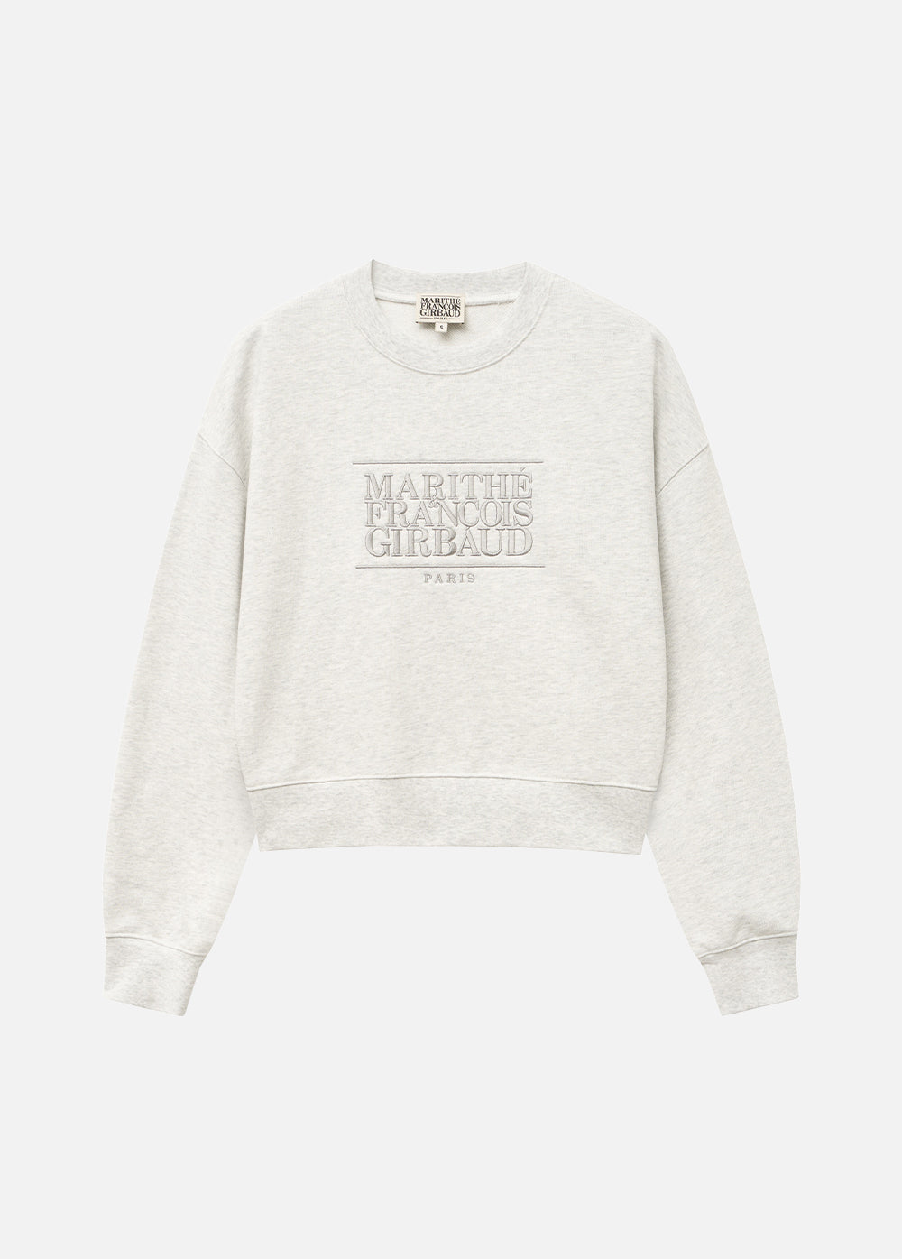 MARITHÉ W CLASSIC LOGO CROP SWEATSHIRT LIGHT HEATHER GREY