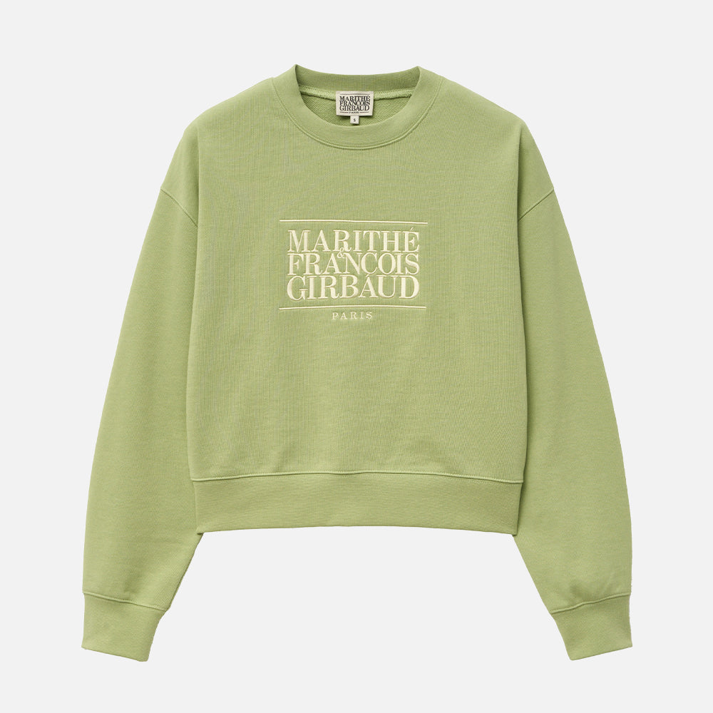 MARITHÉ W CLASSIC LOGO CROP SWEATSHIRT LIGHT GREEN