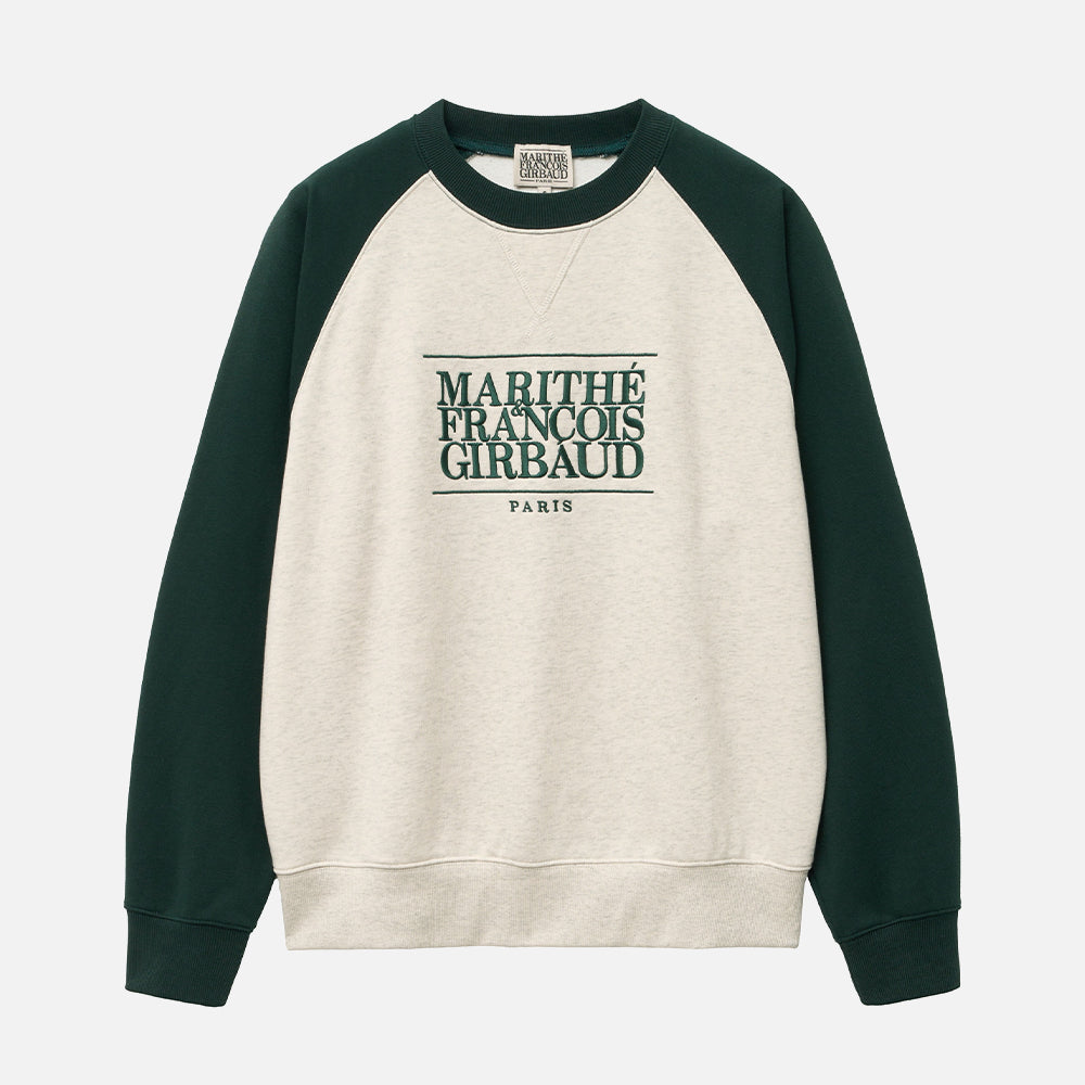 MARITHÉ CLASSIC LOGO COLOR BLOCK RAGLAN SWEATSHIRT OATMEAL