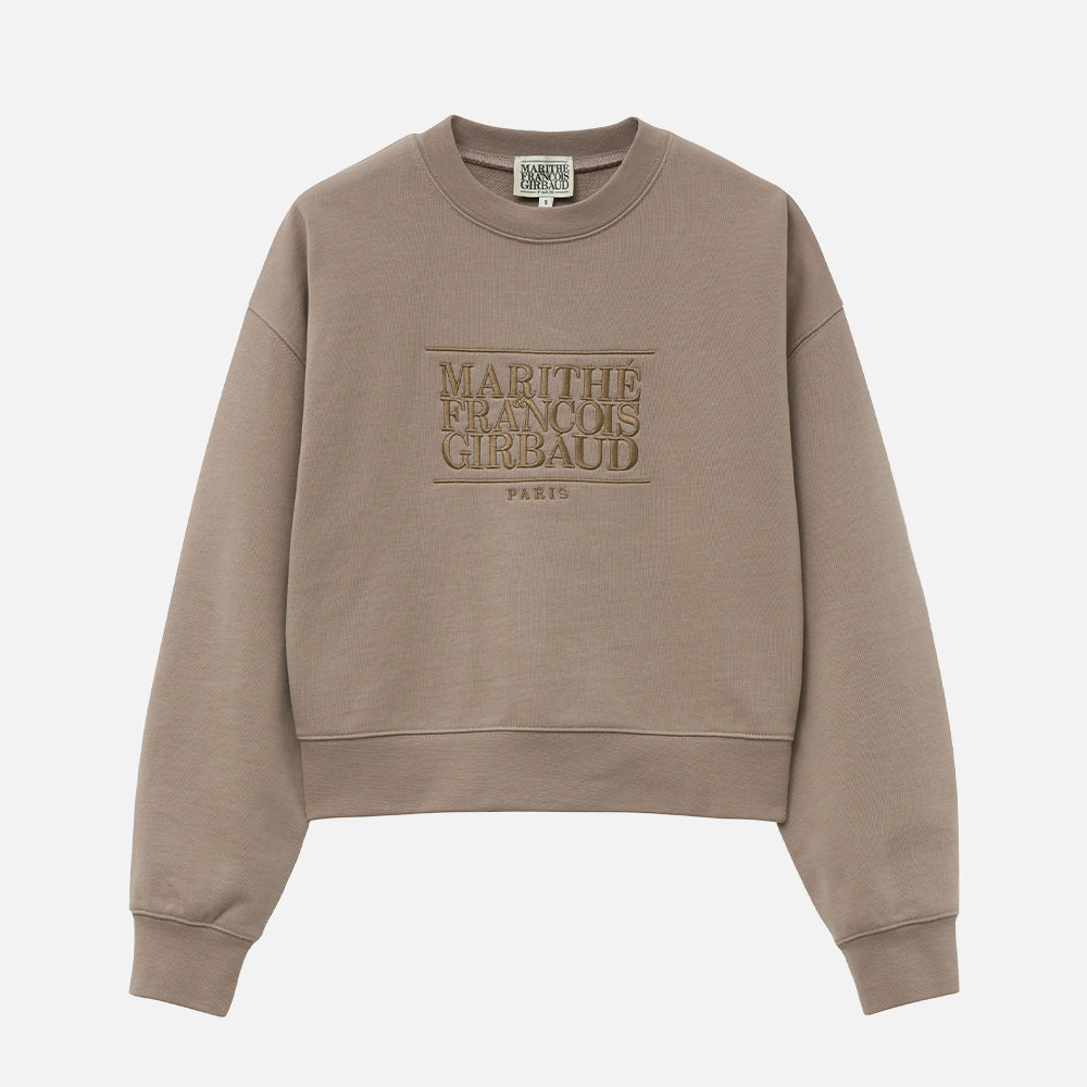 MARITHÉ W CLASSIC LOGO CROP SWEATSHIRT BEIGE