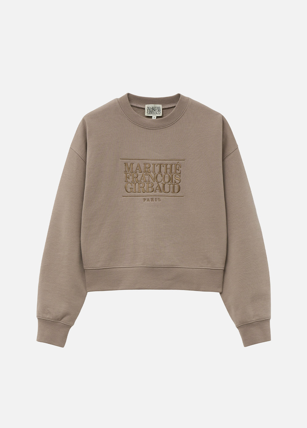 MARITHÉ W CLASSIC LOGO CROP SWEATSHIRT BEIGE